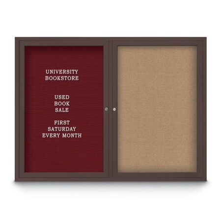 United Visual Products Corkboard, Synthetic Forbo/Black, 60"x 36" UV432H-BLACK-FORBO